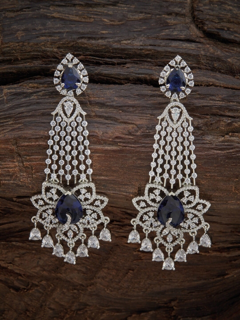 

Kushal's Fashion Jewellery Blue Floral Drop Earrings
