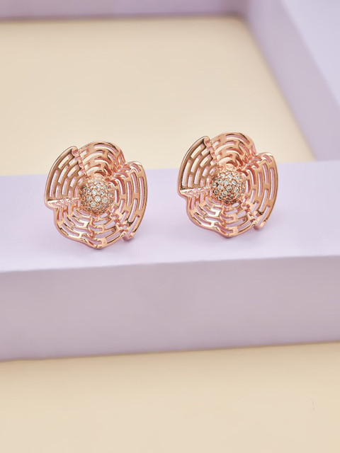 

Kushal's Fashion Jewellery White Floral Studs Earrings