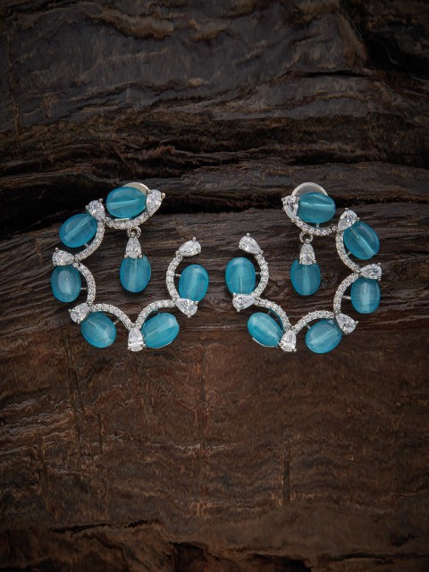 

Kushal's Fashion Jewellery Sea Green Circular Studs Earrings