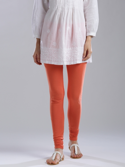 

W Orange Churidar Leggings