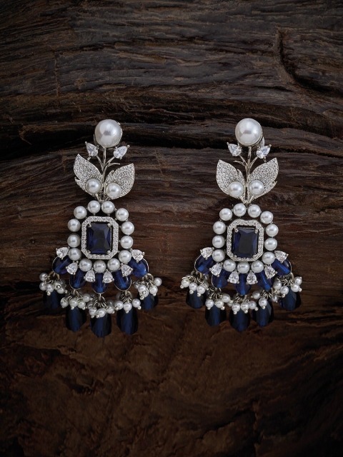 

Kushal's Fashion Jewellery Blue Floral Studs Earrings