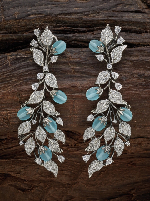 

Kushal's Fashion Jewellery Sea Green Floral Drop Earrings