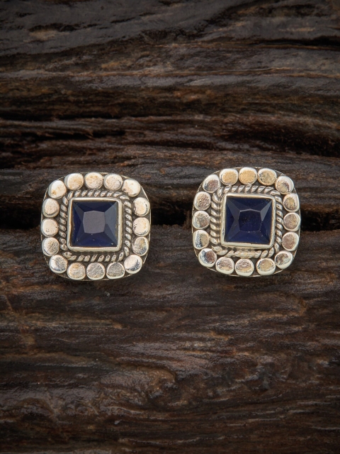 

Kushal's Fashion Jewellery Blue Square Studs Earrings