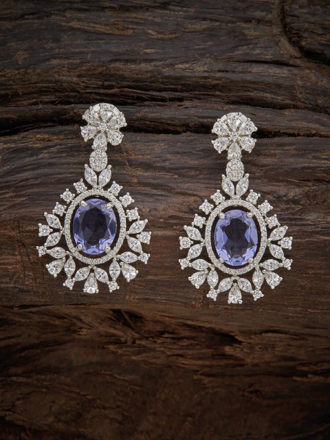 

Kushal's Fashion Jewellery Blue Floral Studs Earrings