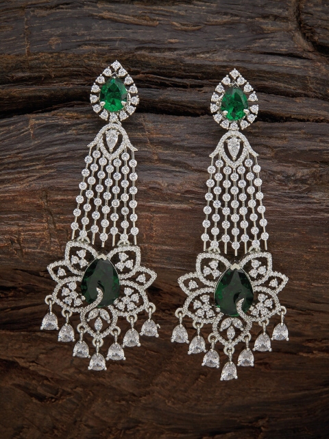 

Kushal's Fashion Jewellery Green Floral Studs Earrings