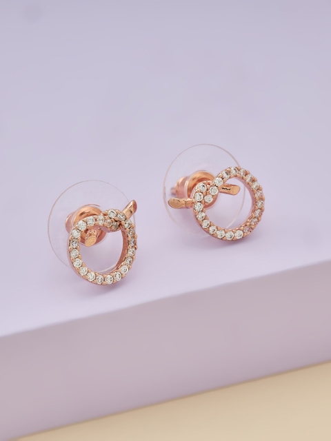 

Kushal's Fashion Jewellery White Circular Studs Earrings
