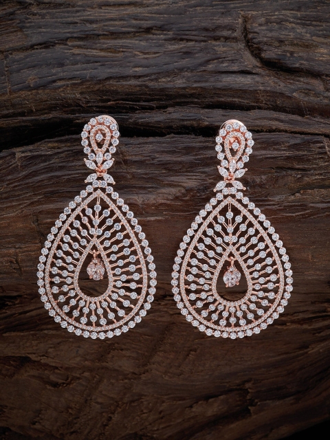 

Kushal's Fashion Jewellery White Teardrop Shaped Drop Earrings