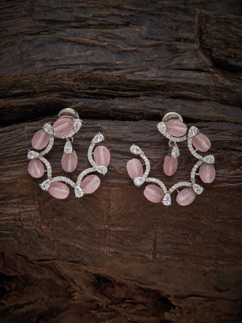 

Kushal's Fashion Jewellery Pink Circular Drop Earrings