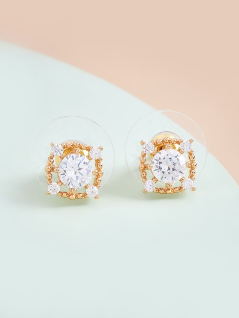 

Kushal's Fashion Jewellery White Square Studs Earrings