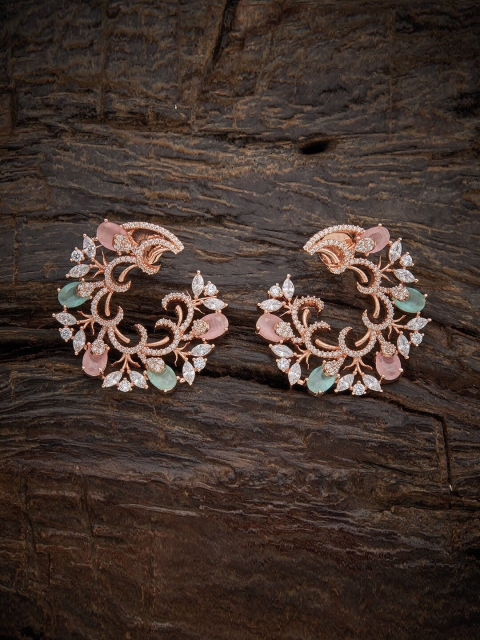 

Kushal's Fashion Jewellery Pink Floral Studs Earrings