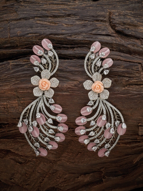 

Kushal's Fashion Jewellery Pink Floral Studs Earrings