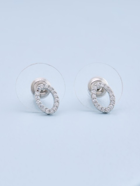 

Kushal's Fashion Jewellery White Oval Studs Earrings