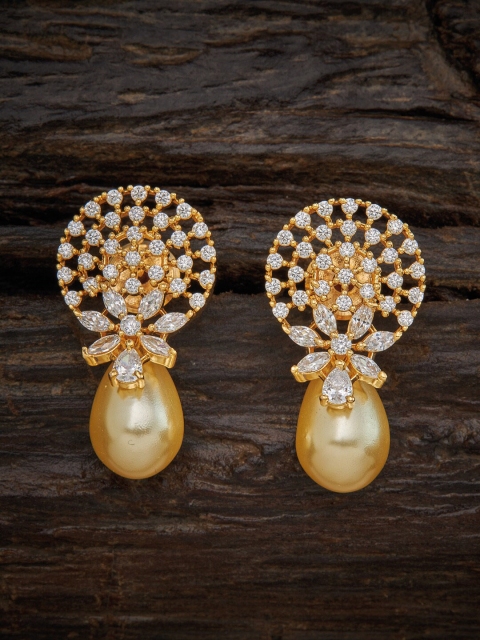 

Kushal's Fashion Jewellery White Floral Drop Earrings