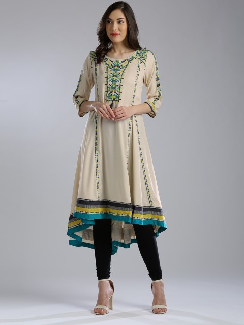 

W Women Cream-Coloured Anarkali Kurta