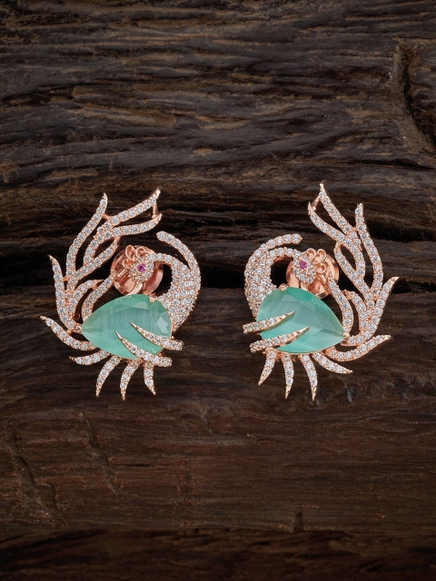 

Kushal's Fashion Jewellery Sea Green Contemporary Studs Earrings