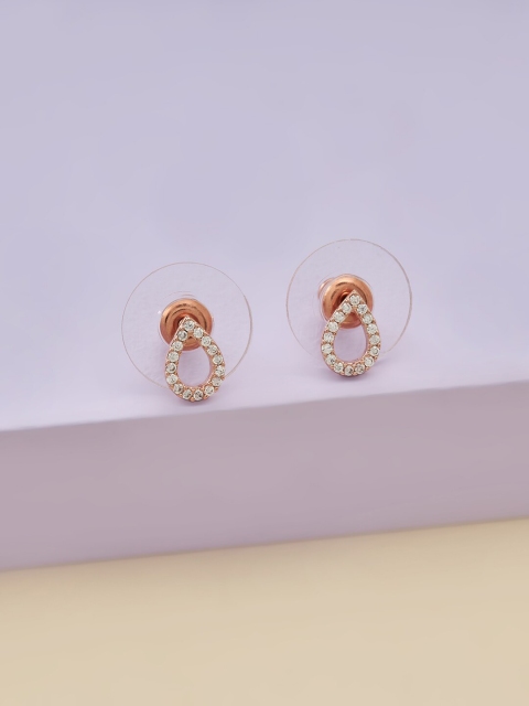 

Kushal's Fashion Jewellery White Teardrop Shaped Studs Earrings