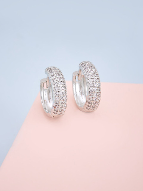 

Kushal's Fashion Jewellery White Circular Studs Earrings