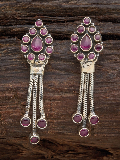 

Kushal's Fashion Jewellery Red Teardrop Shaped Drop Earrings