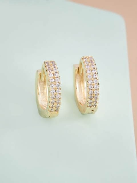 

Kushal's Fashion Jewellery White Circular Hoop Earrings
