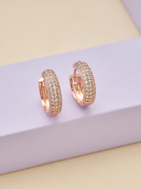 

Kushal's Fashion Jewellery White Circular Hoop Earrings