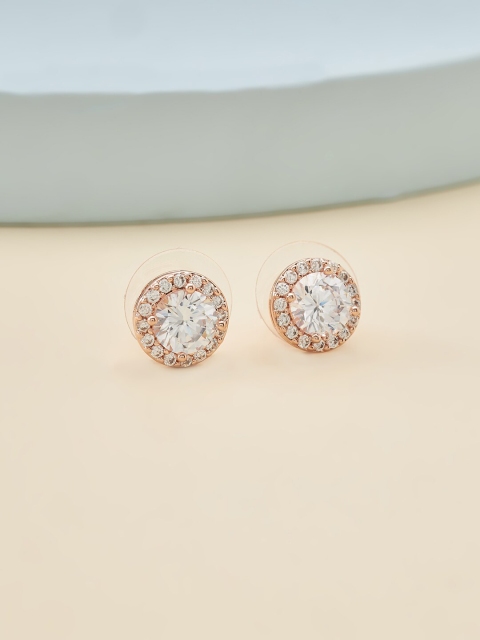 

Kushal's Fashion Jewellery White Circular Studs Earrings