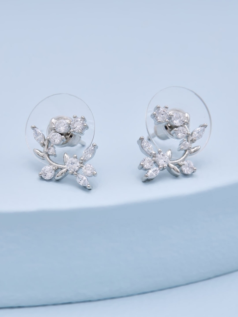 

Kushal's Fashion Jewellery White Floral Studs Earrings
