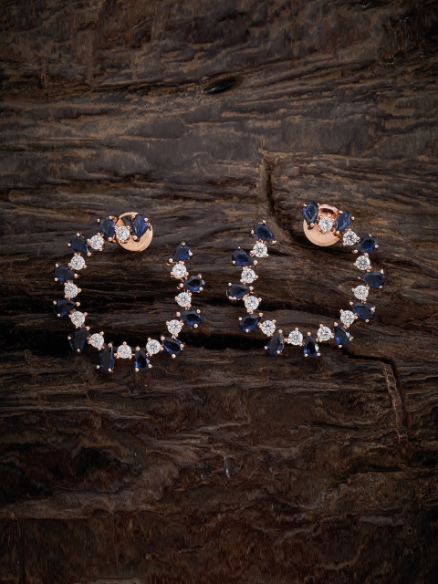 

Kushal's Fashion Jewellery Blue Circular Studs Earrings
