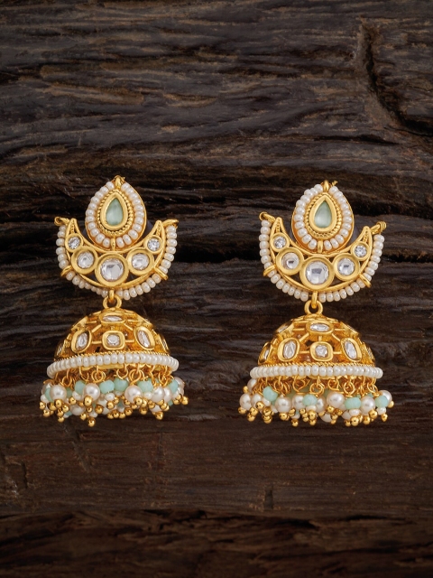 

Kushal's Fashion Jewellery Sea Green Dome Shaped Jhumkas Earrings