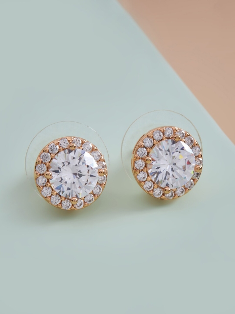 

Kushal's Fashion Jewellery White Circular Studs Earrings