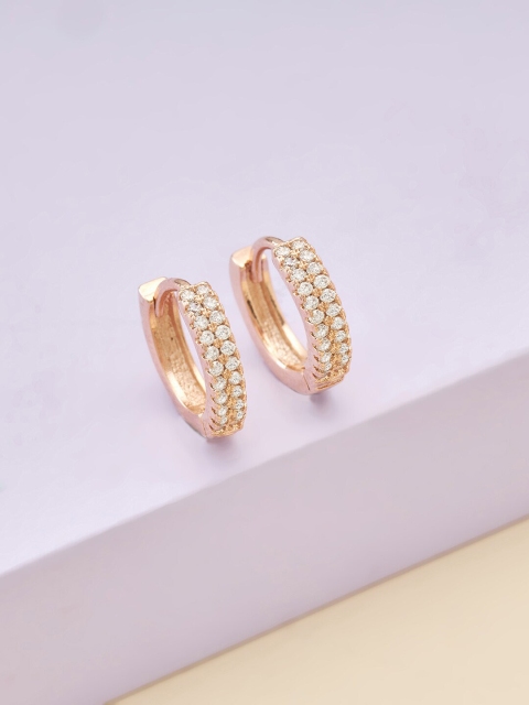 

Kushal's Fashion Jewellery White Circular Hoop Earrings