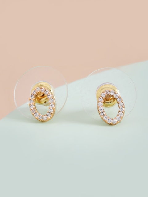 

Kushal's Fashion Jewellery White Oval Studs Earrings