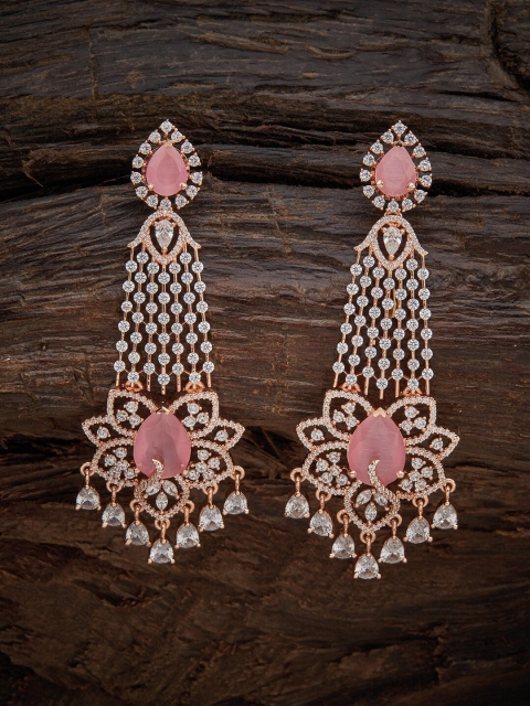 

Kushal's Fashion Jewellery Pink Floral Drop Earrings