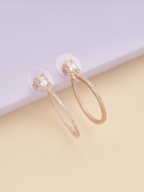 

Kushal's Fashion Jewellery White Circular Drop Earrings