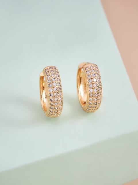 

Kushal's Fashion Jewellery White Circular Hoop Earrings
