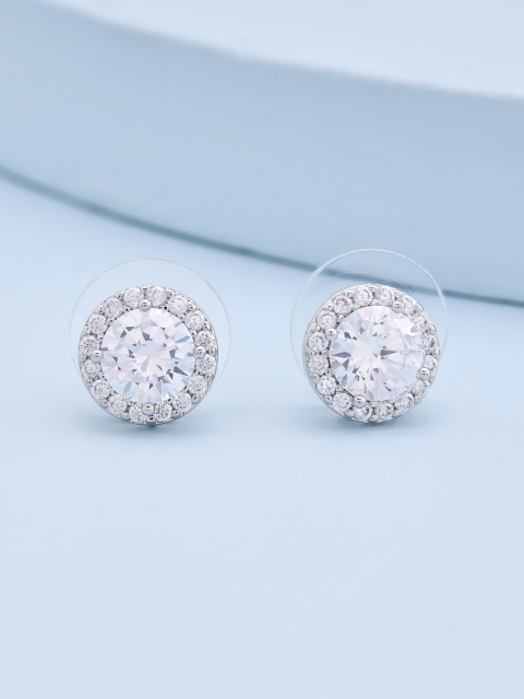 

Kushal's Fashion Jewellery White Circular Studs Earrings