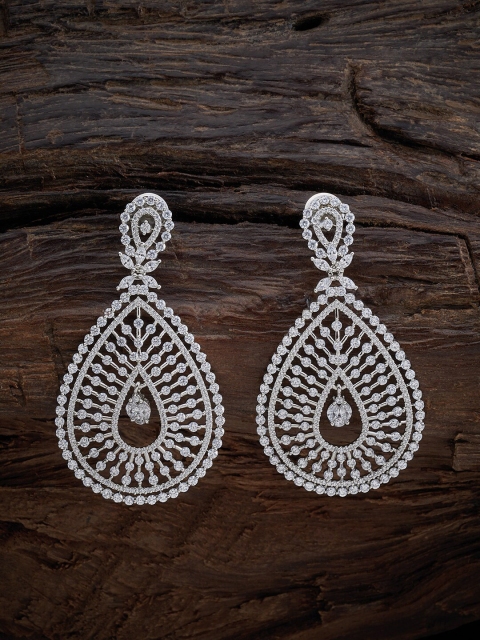 

Kushal's Fashion Jewellery White Teardrop Shaped Drop Earrings