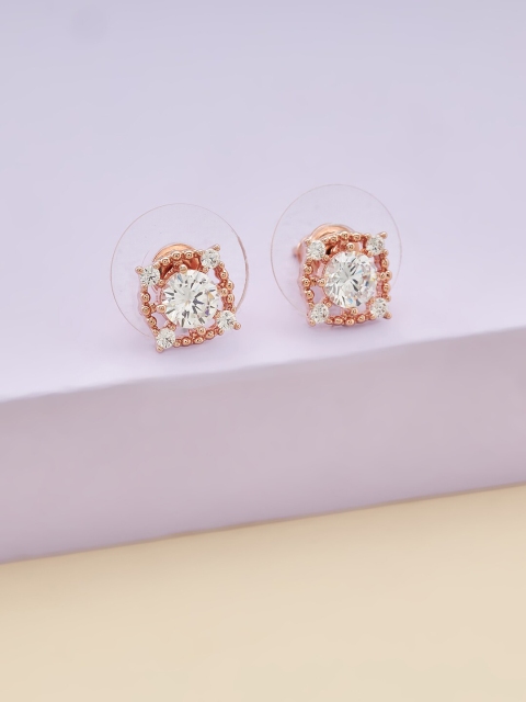 

Kushal's Fashion Jewellery White Square Studs Earrings