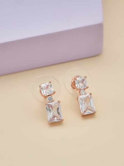 

Kushal's Fashion Jewellery White Square Studs Earrings
