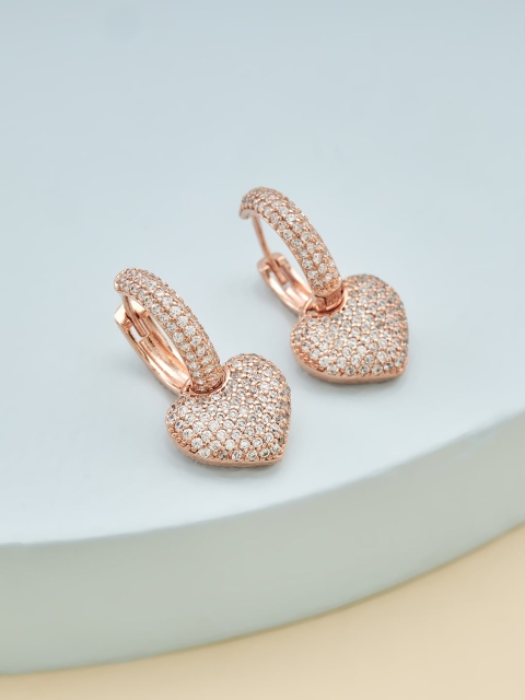 

Kushal's Fashion Jewellery White Heart Shaped Studs Earrings