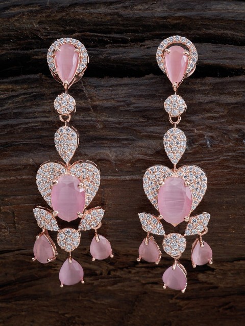 

Kushal's Fashion Jewellery Pink Contemporary Drop Earrings