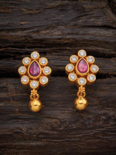 

Kushal's Fashion Jewellery Red Floral Studs Earrings