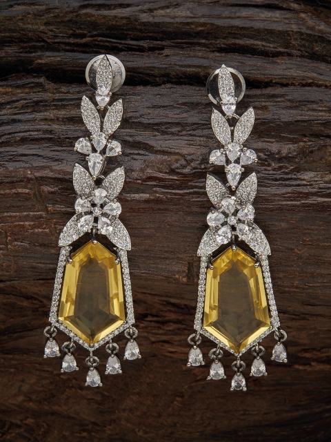 

Kushal's Fashion Jewellery Yellow Floral Drop Earrings