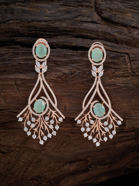 

Kushal's Fashion Jewellery Sea Green Floral Drop Earrings