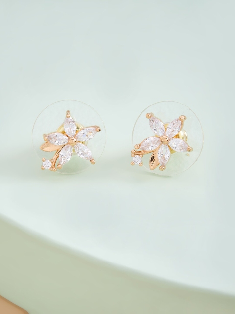 

Kushal's Fashion Jewellery White Floral Drop Earrings
