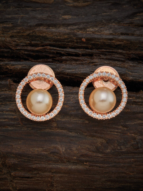 

Kushal's Fashion Jewellery White Circular Studs Earrings