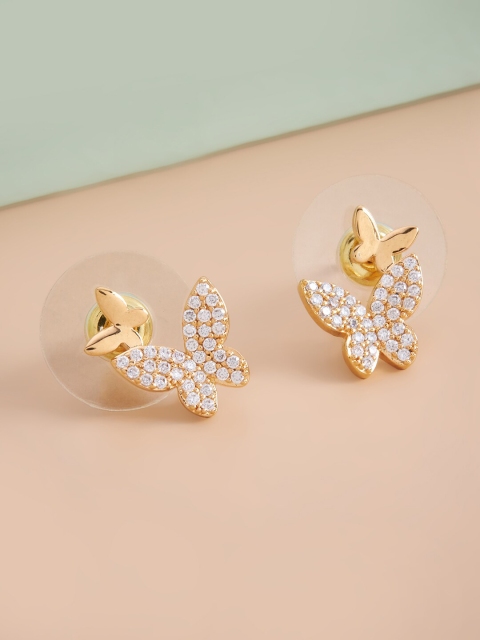 

Kushal's Fashion Jewellery White Contemporary Studs Earrings