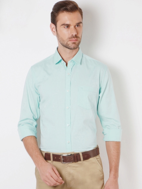 

Peter England Men Green Slim Solid Smart Casual Shirt