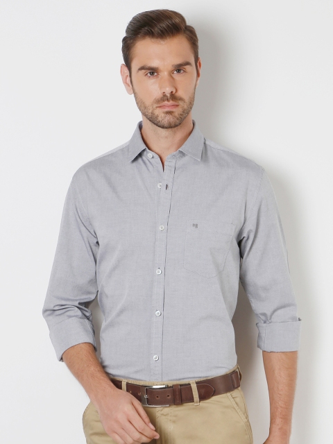 

Peter England Men Grey Slim Fit Solid Formal Shirt