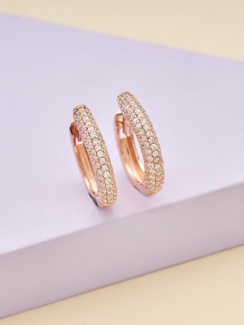 

Kushal's Fashion Jewellery White Circular Hoop Earrings