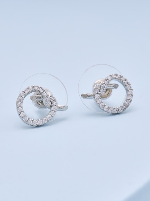

Kushal's Fashion Jewellery White Circular Studs Earrings